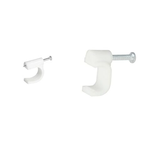 20 Piezas Grapa Para Cable Duplex Surtek Grad8 De 8Mm/Blanco