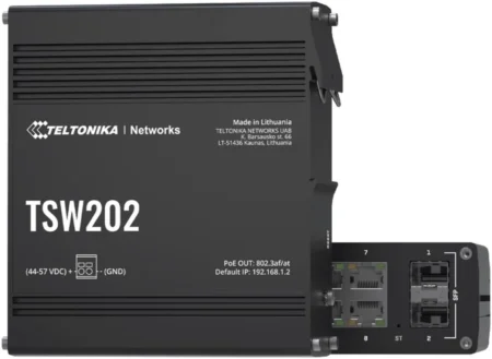 Switch Industrial Teltonika Tsw202 De 8 Puertos/Administrable L2/2 Puertos Sfp/20Gbit/S/Soporta Profinet/8,000 Entradas