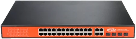 Switch Industrial Swm282 De 24 Puertos Gigabit PoE+/Gestionado L2+/4 Puertos Sfp/300W PoE Budget/Rack 19″/Ip30/Tswos