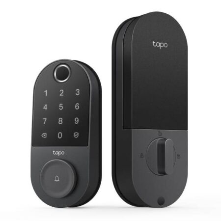 Cerradura Inteligente Wi-Fi Tp-Link Tapo Dl110 Con Acceso Por Pin O Huella/Hasta 100 Huellas/2 Llaves De Respaldo/IP65