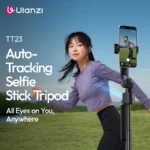 Baston Para Selfie Ulanzi Tt23 De 64"/Con Seguimiento Facial Automatico/Palo Selfie Giratorio De 360°/Aluminio/Negro