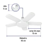 Lampara LED Tipo Ventilador 5 Aspas Urrea Lv550, 50W