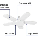 Lampara LED Tipo Ventilador 5 Aspas Urrea Lv550, 50W