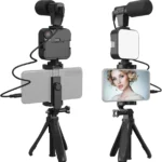 Kit De Telefonos Inteligentes D-Bugg Ktvlog/Microfono/Luz De Video/Clip/Para Transmision En Vivo