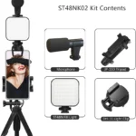Kit De Telefonos Inteligentes D-Bugg Ktvlog/Microfono/Luz De Video/Clip/Para Transmision En Vivo