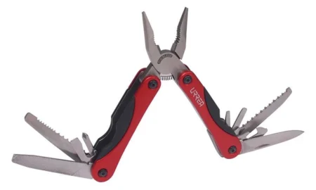 Pinza Multiherramientas Retractil 12 En 1, Urrea 18575 De 6″/Mango De Plastico/Acero Inoxidable/Color Rojo/Funda Incluida
