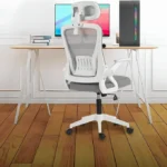 Silla Ejecutiva Acteck Flux Lite Ec313Hr, Blanco-Gris/Hasta 100Kg/De Malla/Reposabrazos Abatibles/AC-943369