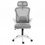 Silla Ejecutiva Acteck Flux Lite Ec313Hr, Blanco-Gris/Hasta 100Kg/De Malla/Reposabrazos Abatibles/AC-943369