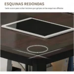 Escritorio Minimalista Ambueco-K-A52 Con 3 Cajones/100Cm Largo/50Cm Profundidad/73.5Cm Altura/Negro