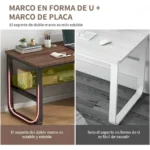 Escritorio Minimalista Ambueco-K-A52 Con 3 Cajones/100Cm Largo/50Cm Profundidad/73.5Cm Altura/Negro