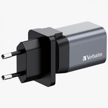 Cargador De Pared Verbatim 32200 De 35W/Gan/1Xusb-C/1Xusb-A/Gris