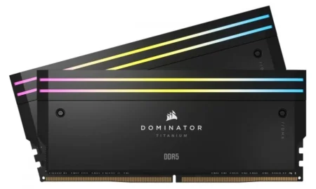 Memoria DDR5 64Gb 6000Mhz Corsair Dominator Titanium (2X32Gb)/Negro/Rgb/Cl30/Xmp/Dimm/Cmp64Gx5M2B6000C30