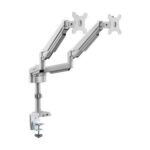 Tripp Lite Series Soporte De Brazo De Gas Para Dos Pantallas Para Monitores De 17 A 32 Pulgadas - Abrazadera U Orificio Pasacables - USB, Puertos De Audio