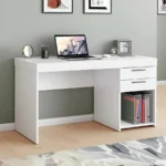 Escritorio Minimalista Owkuan Mesaoffice2 Con 2 Gavetas De Mdp/121Cm Largo/41Cm Ancho/76Cm Altura/Blanco