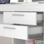 Escritorio Minimalista Owkuan Mesaoffice2 Con 2 Gavetas De Mdp/121Cm Largo/41Cm Ancho/76Cm Altura/Blanco