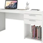 Escritorio Minimalista Owkuan Mesaoffice2 Con 2 Gavetas De Mdp/121Cm Largo/41Cm Ancho/76Cm Altura/Blanco
