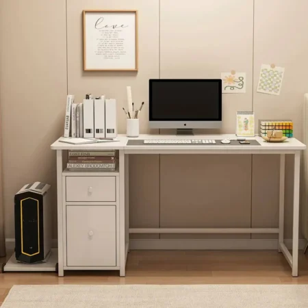 Escritorio Venpara Od120V Para Pc/1 Cajone/1 Puerta/120Cm Profundidad/50Cm Ancho/75Cm Altura/Blanco Mate