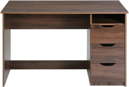 Escritorio De Madera Ferrahome Eschome Para Computadora/Con Cajones/100Cm Largo/40Cm Profudida/75Cm Altura/Beige Madera-Blanco