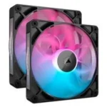Ventilador Corsair Icue Link Lx140-R Para Gabinete/2X140Mm/Rgb/2000Rpm/Magnetico/Negro/Co-9051052-Ww