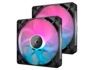 Ventilador Corsair Icue Link Lx140-r Para Gabinete/2x140mm/rgb/2000rpm/magnetico/negro/co-9051052-ww