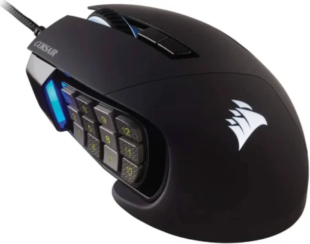 Mouse Inalambrico Gamer Corsair Scimitar Elite 33,000Dpi/RF Wireless/Bluetooth/USB-C/Negro-Amarillo/Ch-9314415-Ww