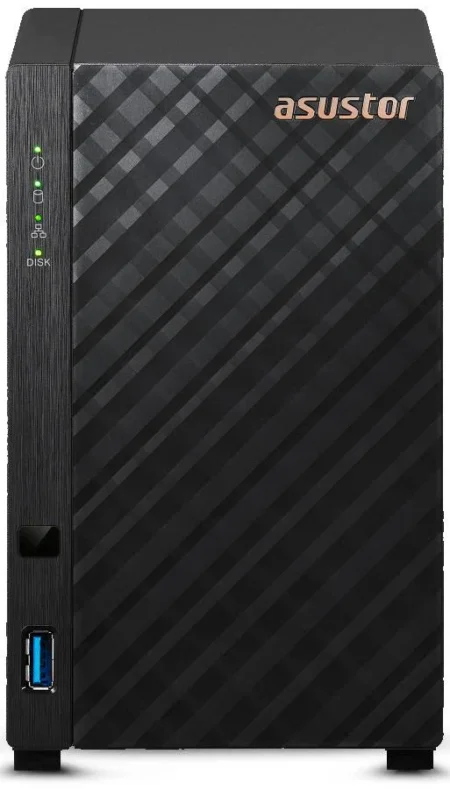 Servidor NAS Asustor As1202T/2 Bahias/1Gb/Realtek De 1.7Ghz/USB 3.2/SATA/Negro