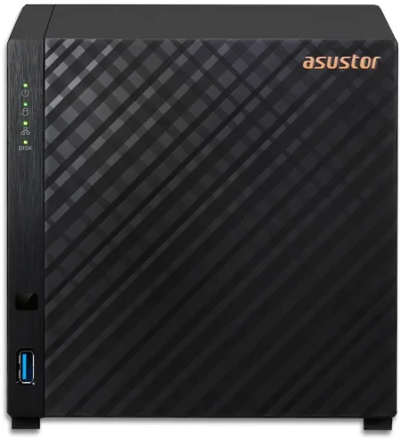 Servidor NAS Asustor As1204T/4 Bahias/1Gb/Realtek Rtd1619B De 1.7Ghz/USB 3.0/SATA/Negro