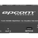 Splitter HDMI Epcom Proaudio Epc-B12Sa De 1X2/4K@60Hz/Extractor De Audio/Down Scaler/HDR 4:4:4/Edid/18Gbps