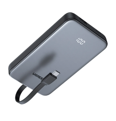 Power Bank Ugreen 75131B De 10000Mah/USB-C Pd3.0 Pps/USB-A 22.5W/Negro-Gris